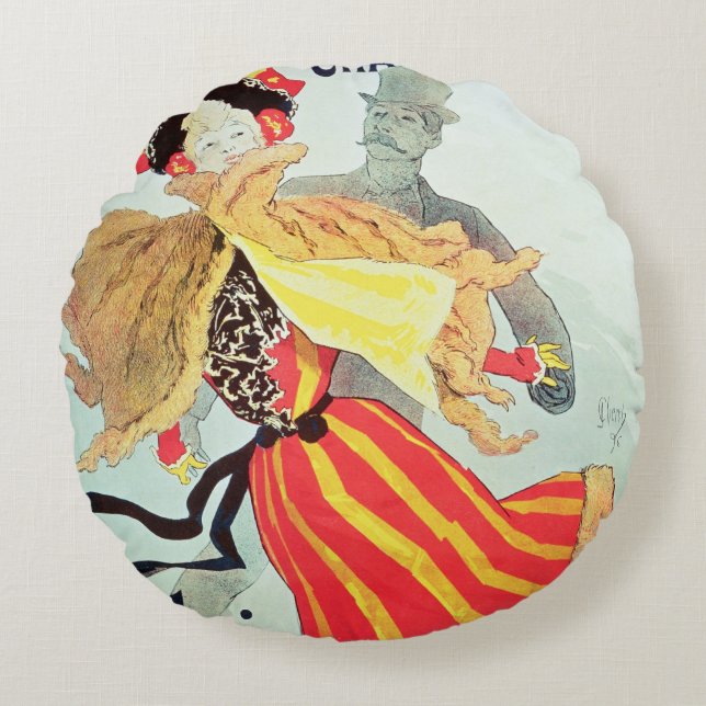 Ice Palace', Champs Elysees, Paris, 1893 Round Pillow (Front)