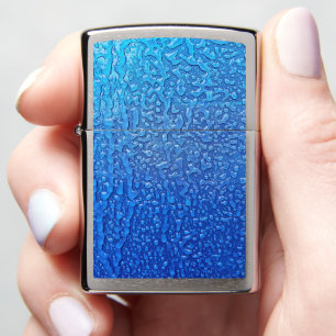 Ice Pattern On Blue Metal Zippo Lighter