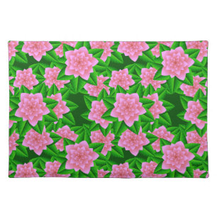 Ice Pink Camellias and Green Leaves Placemat