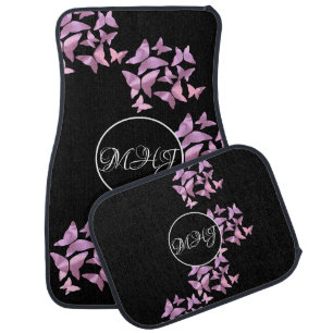 Ice Pink Holographic Butterflies Car Floor Mat