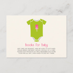 Ice Pop Baby Clothes Girl Baby Shower Book Request Enclosure Card