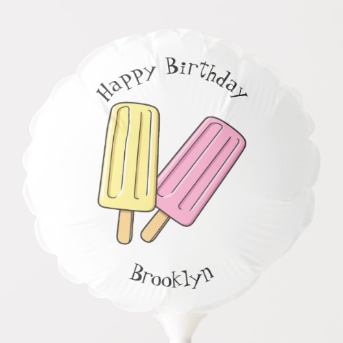 Ice pop cartoon illustration balloon