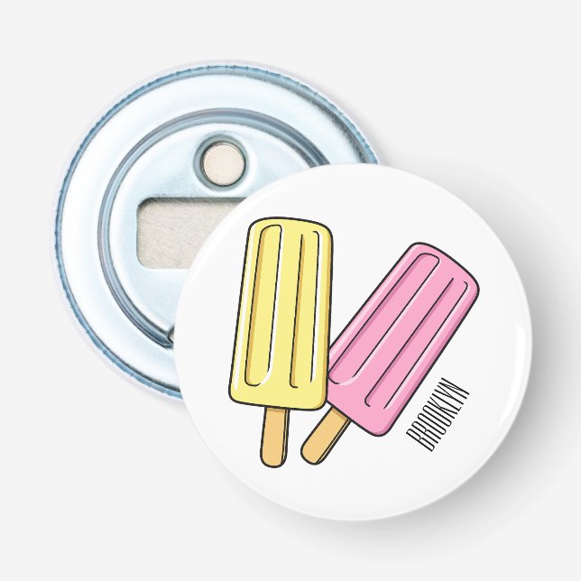 Ice pop cartoon illustration  bottle opener (Front)