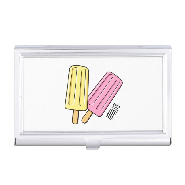 Ice pop cartoon illustration  business card case (Front)
