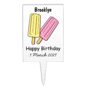 Ice pop cartoon illustration cake topper