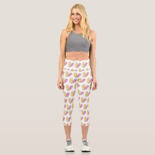 Ice pop cartoon illustration capri leggings