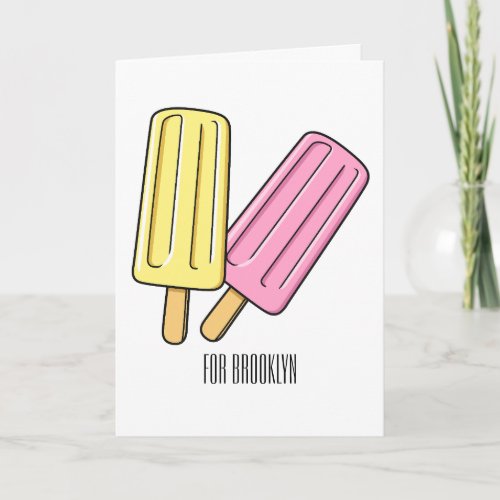 Ice pop cartoon illustration  card