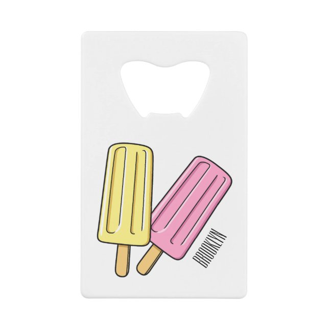 Ice pop cartoon illustration  credit card bottle opener (Front)