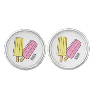 Ice pop cartoon illustration cufflinks