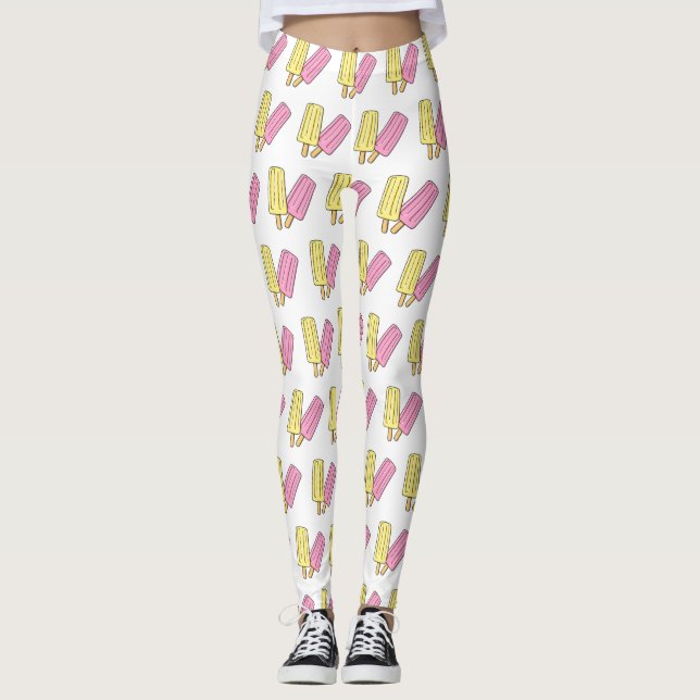 Ice pop cartoon illustration leggings (Front)