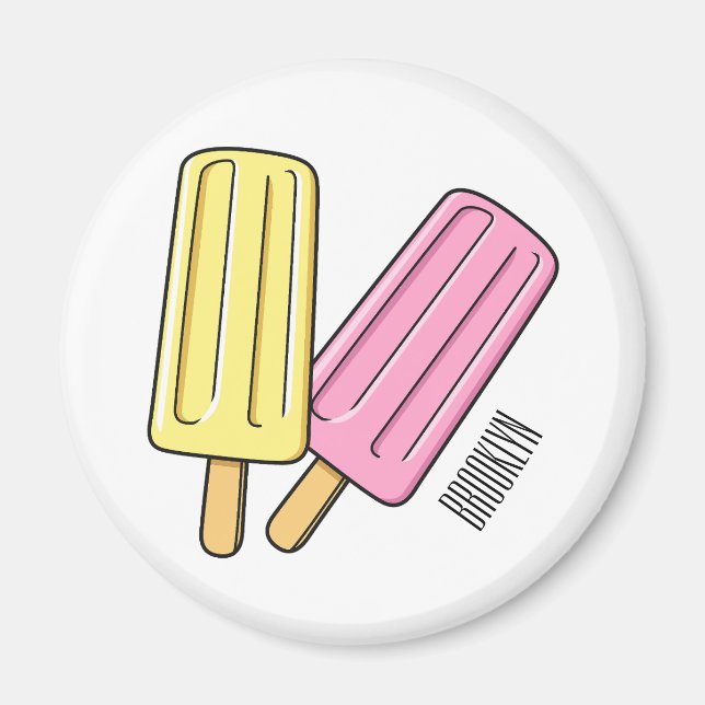Ice pop cartoon illustration  magnet (Front)
