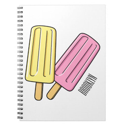 Ice pop cartoon illustration notebook