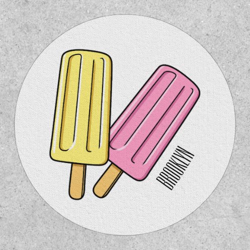 Ice pop cartoon illustration  patch