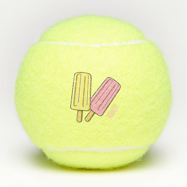 Ice pop cartoon illustration tennis balls (Front)