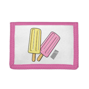 Ice pop cartoon illustration tri-fold wallet