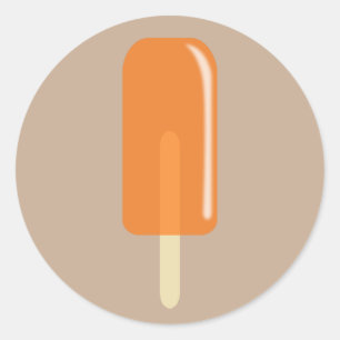 Ice Pop Orange Classic Round Sticker
