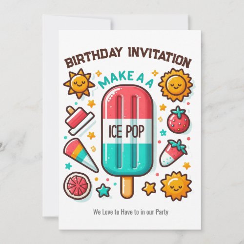 Ice Pop Summer Birthday Invitation