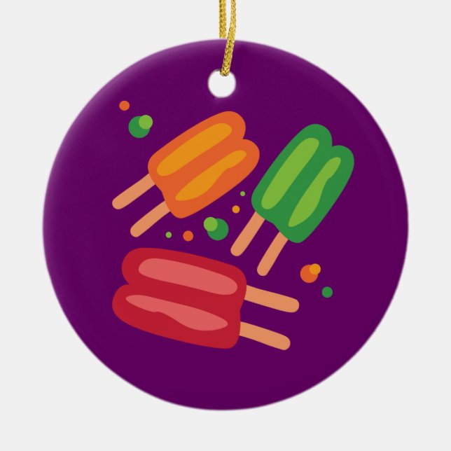 Ice Pops Ceramic Ornament (Front)
