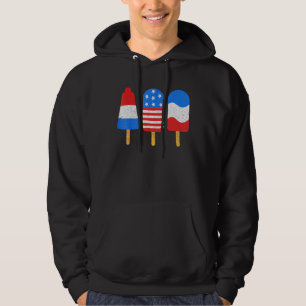 Ice Pops Red White Blue American Flag 4th Of July  Hoodie