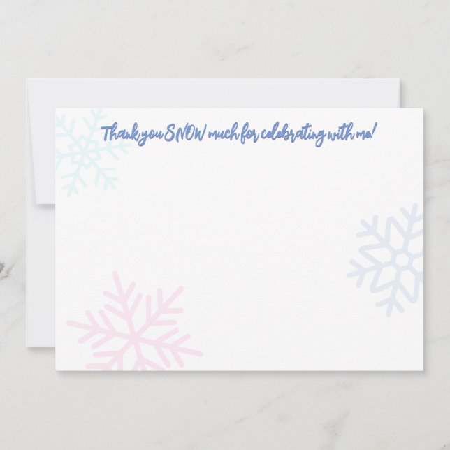 Ice Princess 4th Birthday Thank You Note (Front)