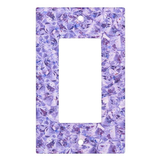Ice Purple Crystals Bling Light Switch Cover (Front)