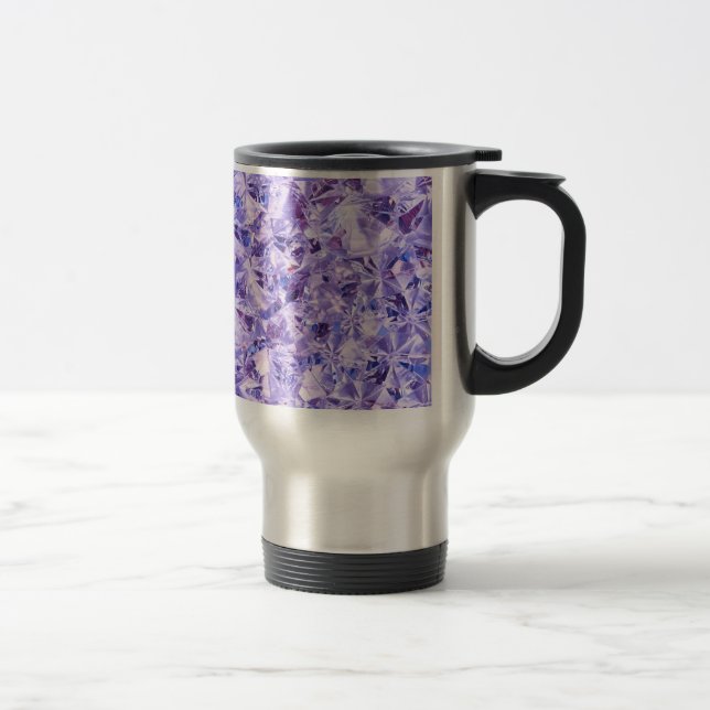 Ice Purple Diamond Crystals Style Travel Mug (Right)