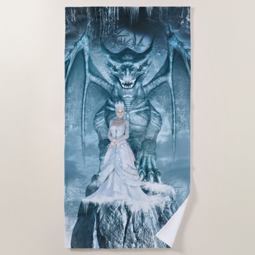 Ice Queen and Dragon Beach Towel