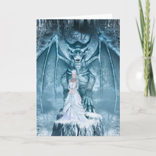 Ice Queen and Dragon Greeting Card