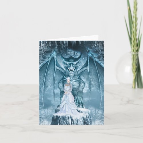 Ice Queen and Dragon Note Card