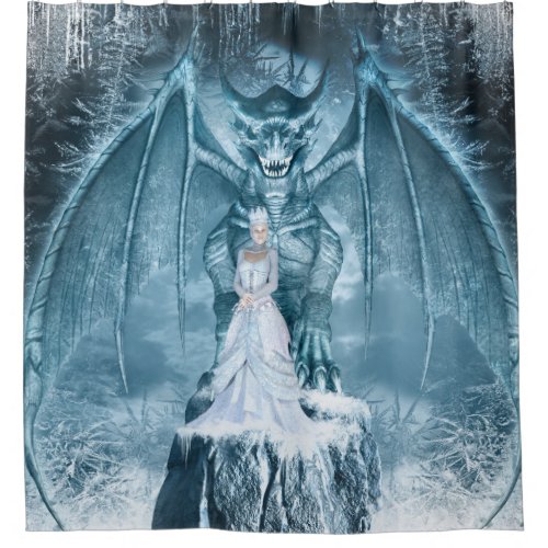 Ice Queen and Dragon Shower Curtain