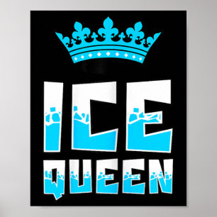 Ice Queen Graphic Ice Fishing Fisher Ice Fish Rod Poster