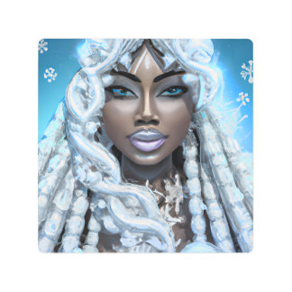 Ice Queen Melanin Women Black Girl Magic Sista Sis Metal Print