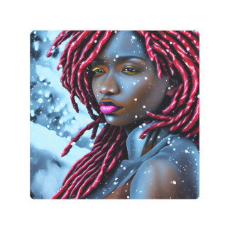 Ice Queen Melanin Women Black Girl Magic Sista Sis Metal Print