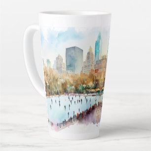 Ice rink Central Park New York Latte Mug