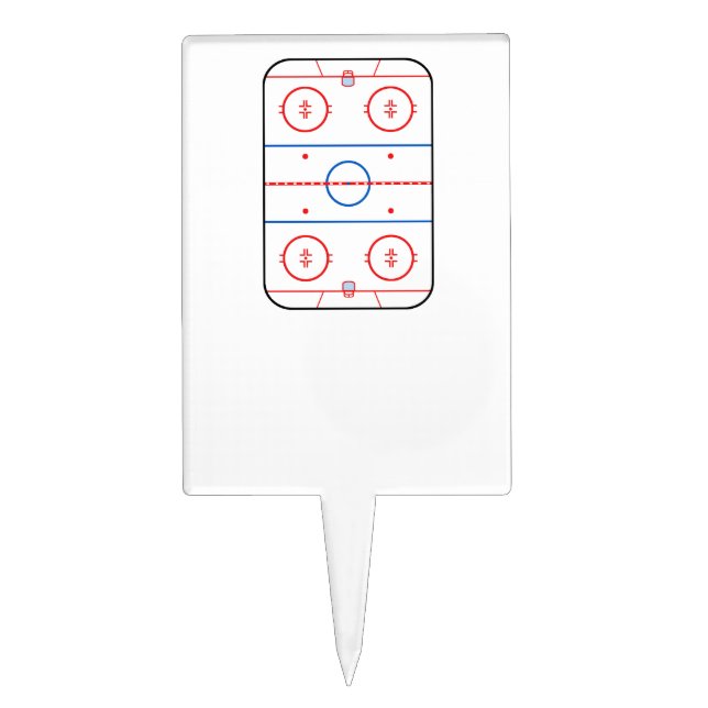 Ice Rink Diagram Hockey Game Companion Cake Topper (Front)