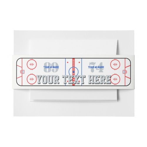 Ice Rink Diagram Hockey Game Companion Invitation Belly Band