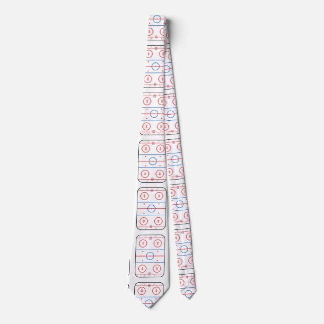 Ice Rink Diagram Hockey Game Companion Neck Tie (Front)