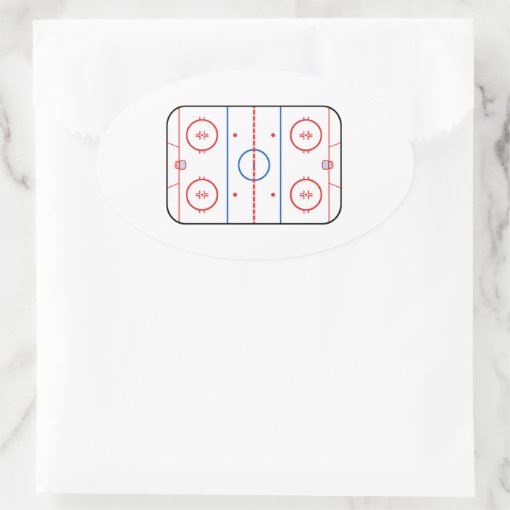Ice Rink Diagram Hockey Game Companion Oval Sticker Zazzle