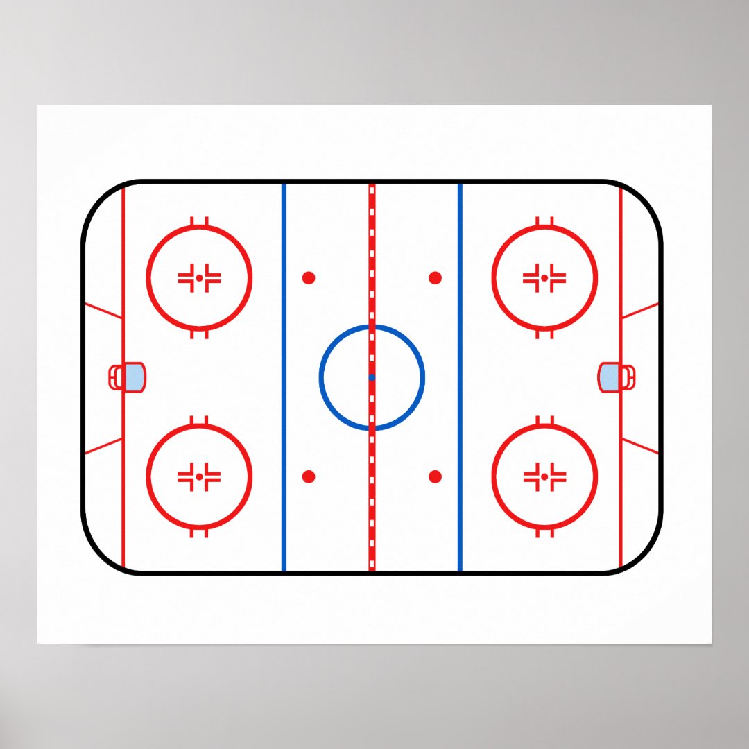 Ice Rink Diagram Hockey Game Companion Poster Zazzle