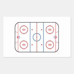 Ice Rink Diagram Hockey Game Companion Rectangular Sticker