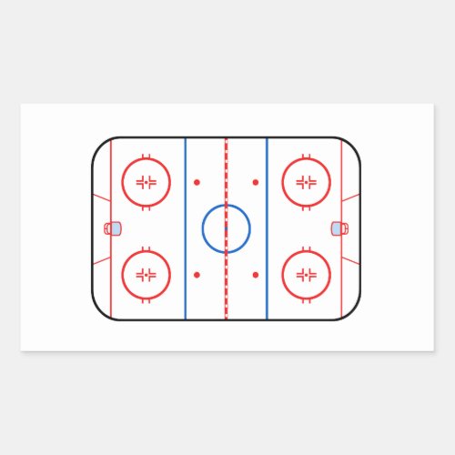 Ice Rink Diagram Hockey Game Companion Rectangular Sticker