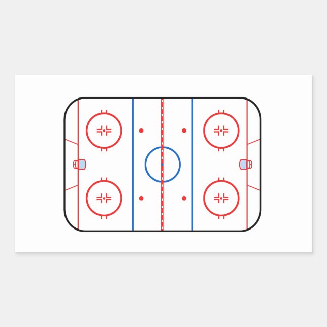 Ice Rink Diagram Hockey Game Companion Rectangular Sticker (Front)