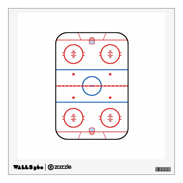 Ice Rink Diagram Hockey Game Companion Wall Sticker (Front)