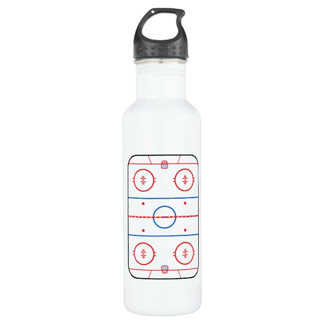Ice Rink Diagram Hockey Game Companion Water Bottle (Front)