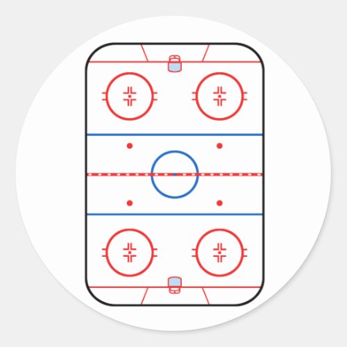 Ice Rink Diagram Hockey Game Decor Classic Round Sticker