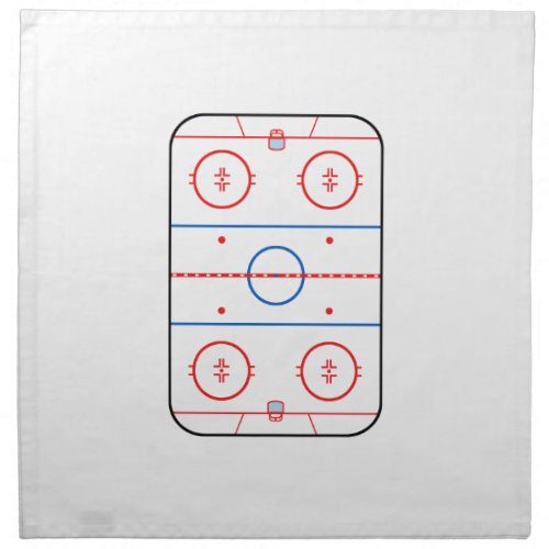 Ice Rink Diagram Hockey Game Decor Cloth Napkin