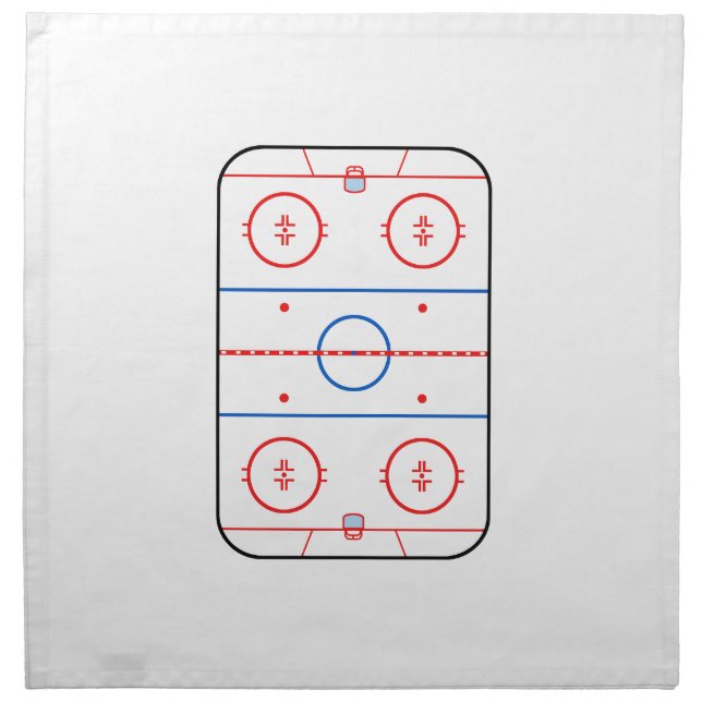 Ice Rink Diagram Hockey Game Decor Cloth Napkin (Front)