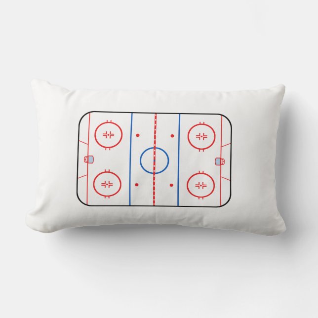 Ice Rink Diagram Hockey Game Decor Lumbar Pillow (Front)