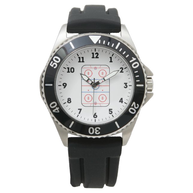 Ice Rink Diagram Hockey Game Decor on a Watch (Front)