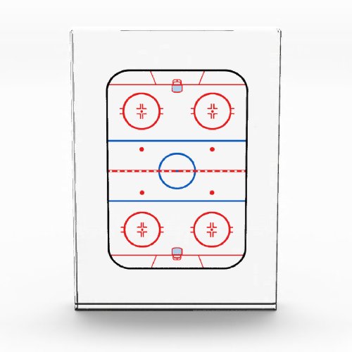 Ice Rink Diagram Hockey Game Design Acrylic Award